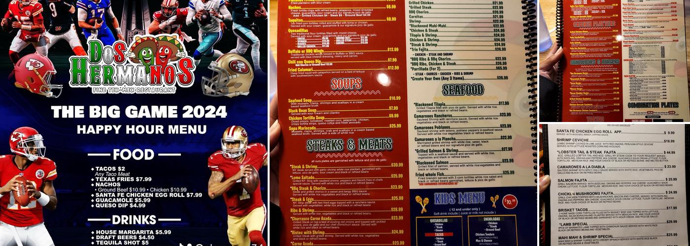 Dos Hermanos Fine Tex Mex Menu