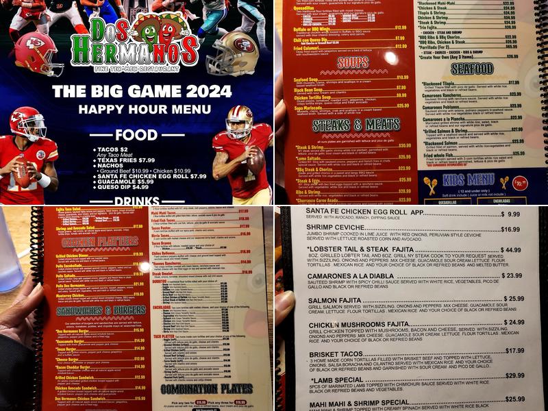 Dos Hermanos Fine Tex Mex Menu