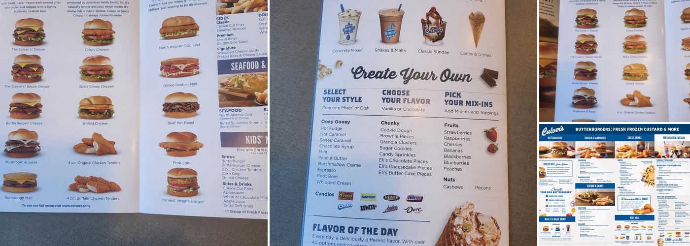 Culver’s Menu