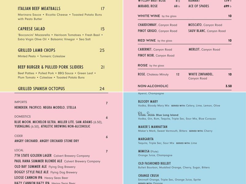 Drift Bar Menu