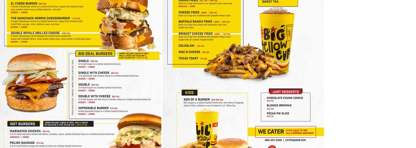 Big Deal Burger Menu
