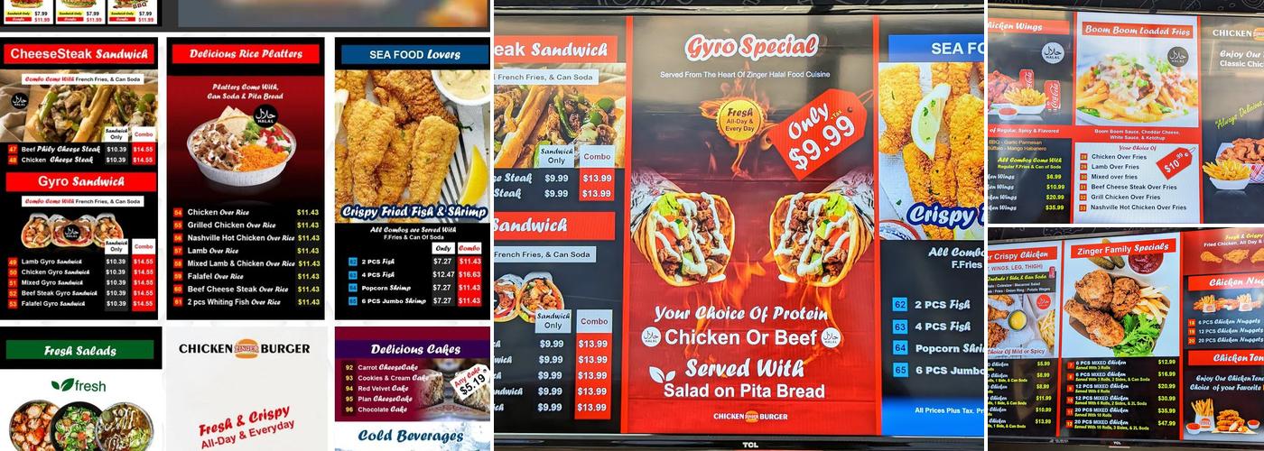 Zinger Halal Express Menu