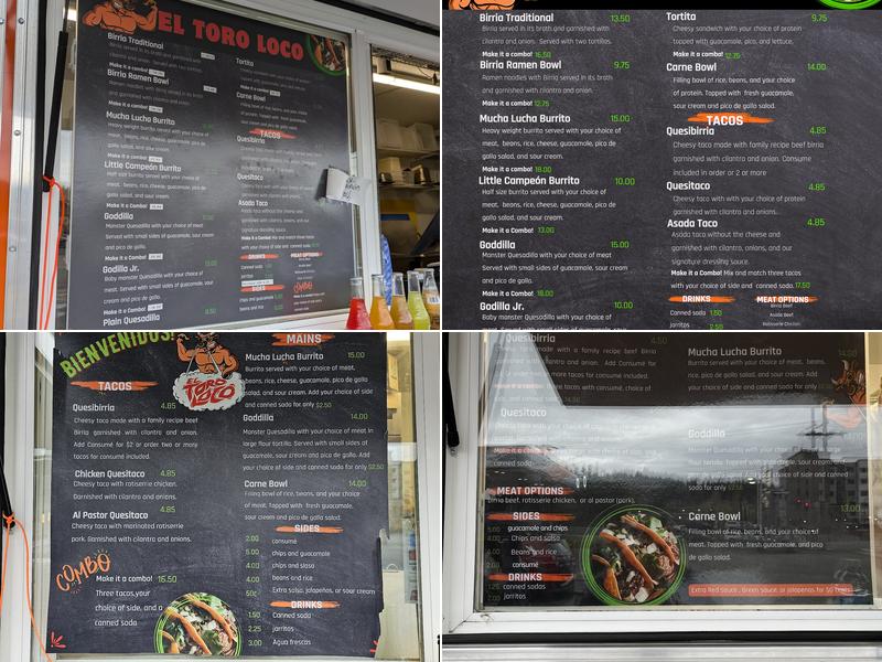 El Toro Loco Menu
