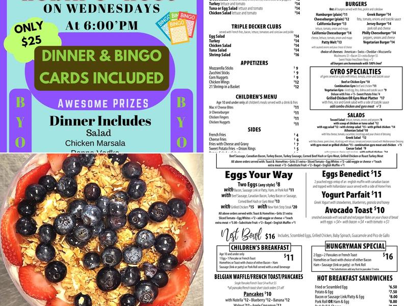 Robins Nest Menu