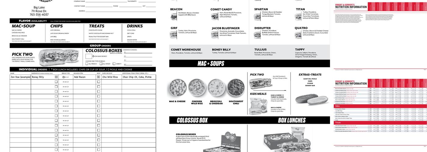 Erbert and Gerberts Menu