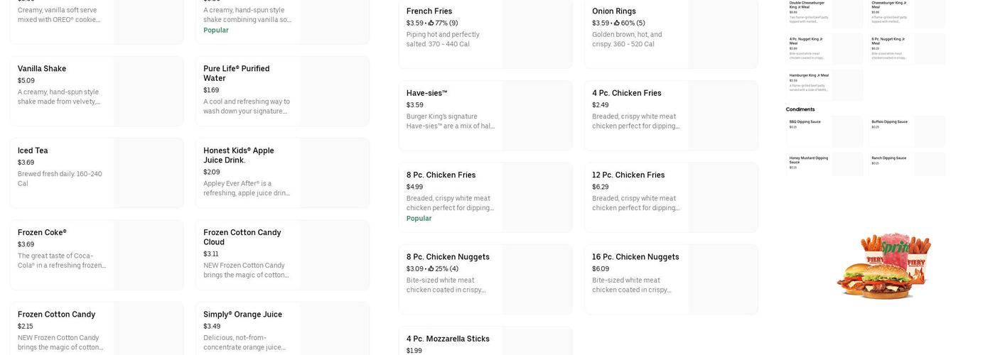 Burger King Menu