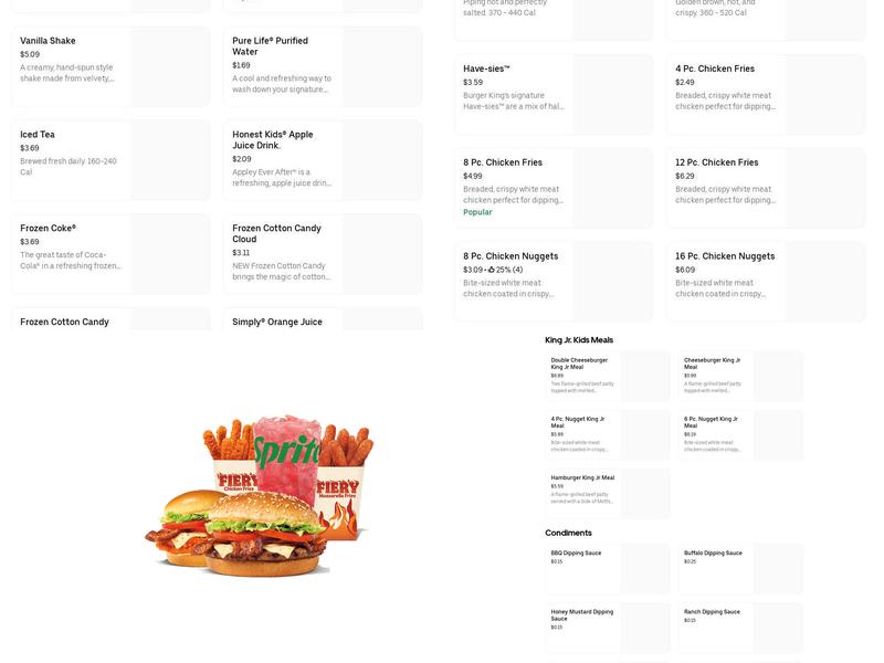 Burger King Menu