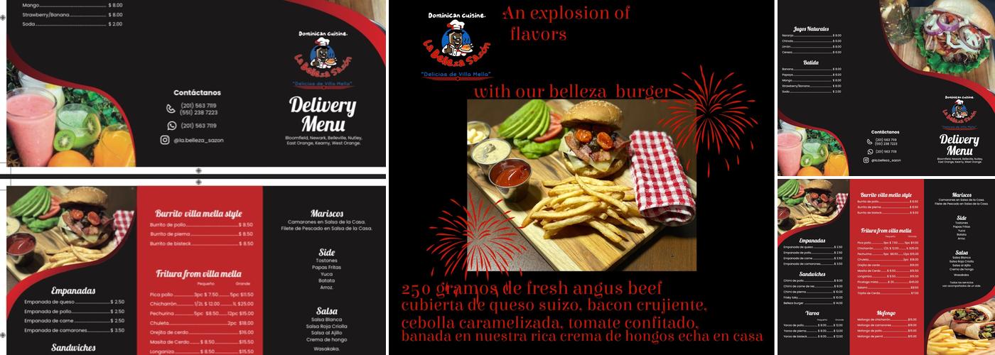 La belleza sazon Menu