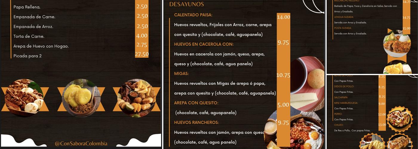 Con Sabor a Colombia Menu