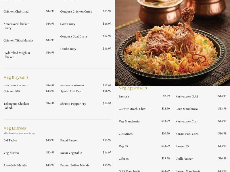 Biryani District Menu