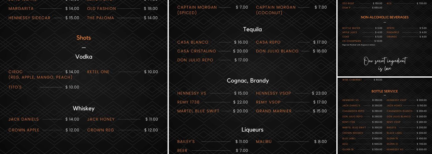 CK & Lounge Menu