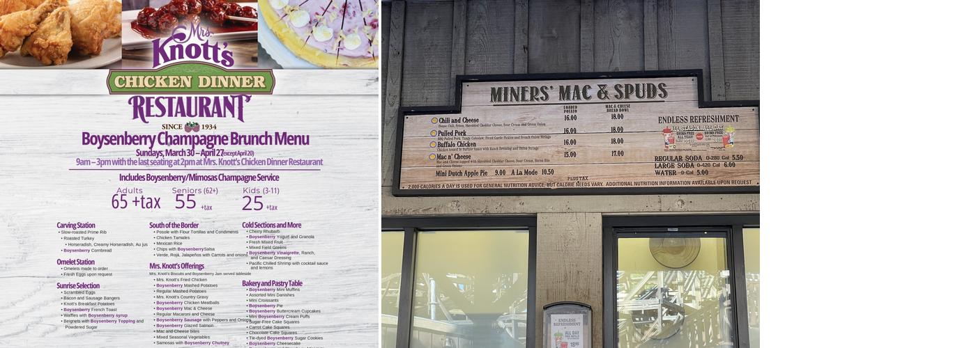 Miner's Mac & Spuds Menu