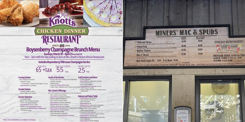 Miner's Mac & Spuds Menu