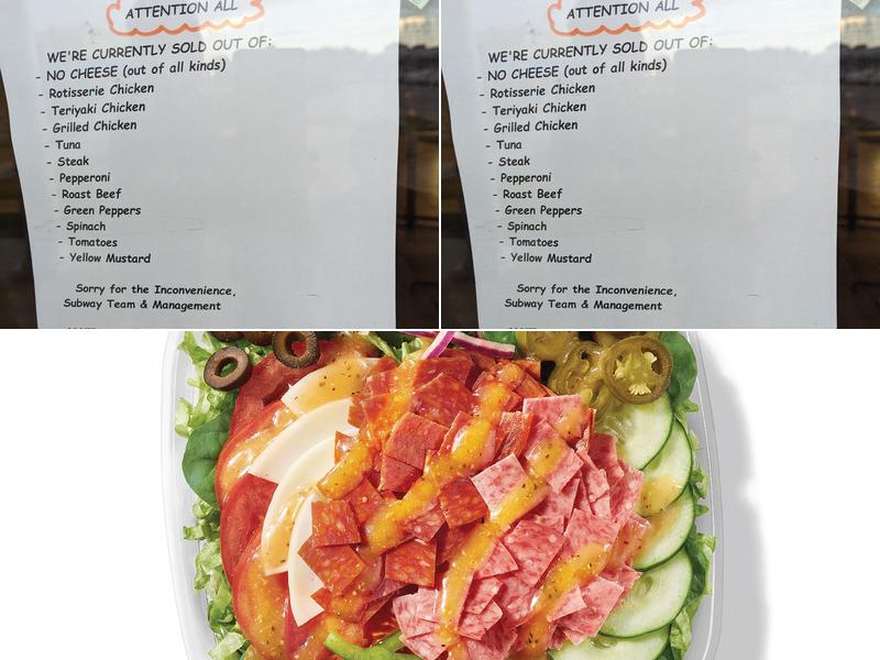 Subway Menu