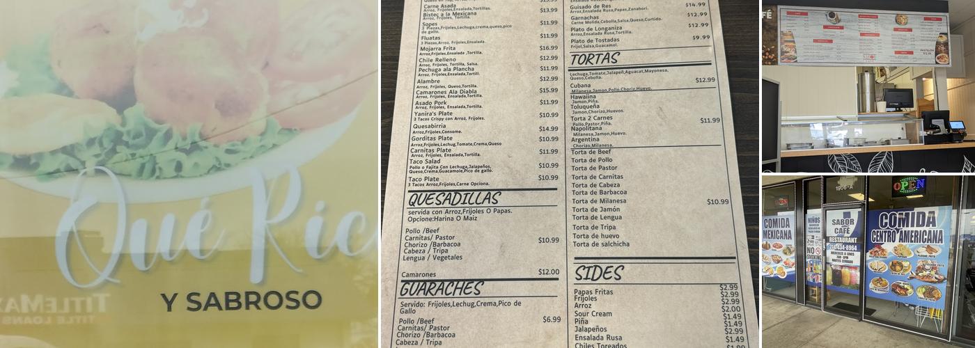 Sabor Café Menu