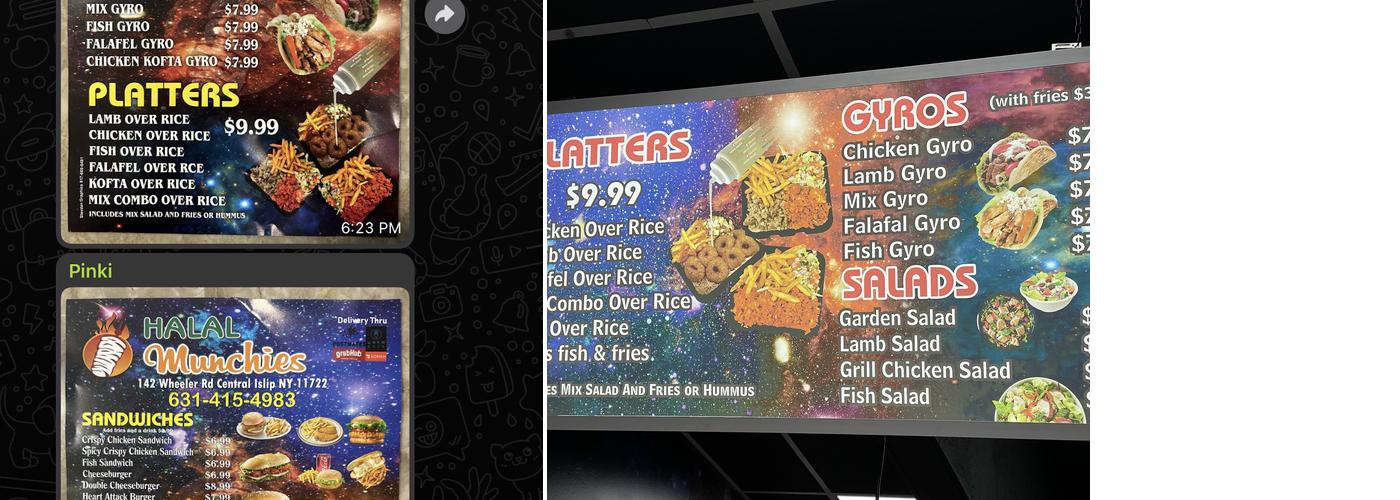 Halal Munchies Menu