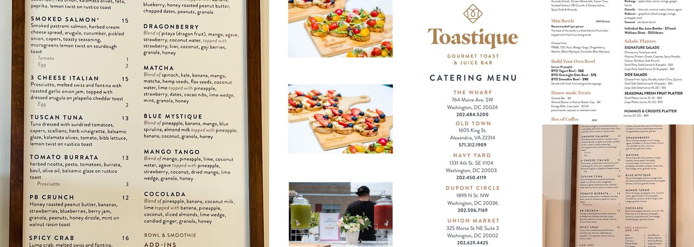 Toastique Menu