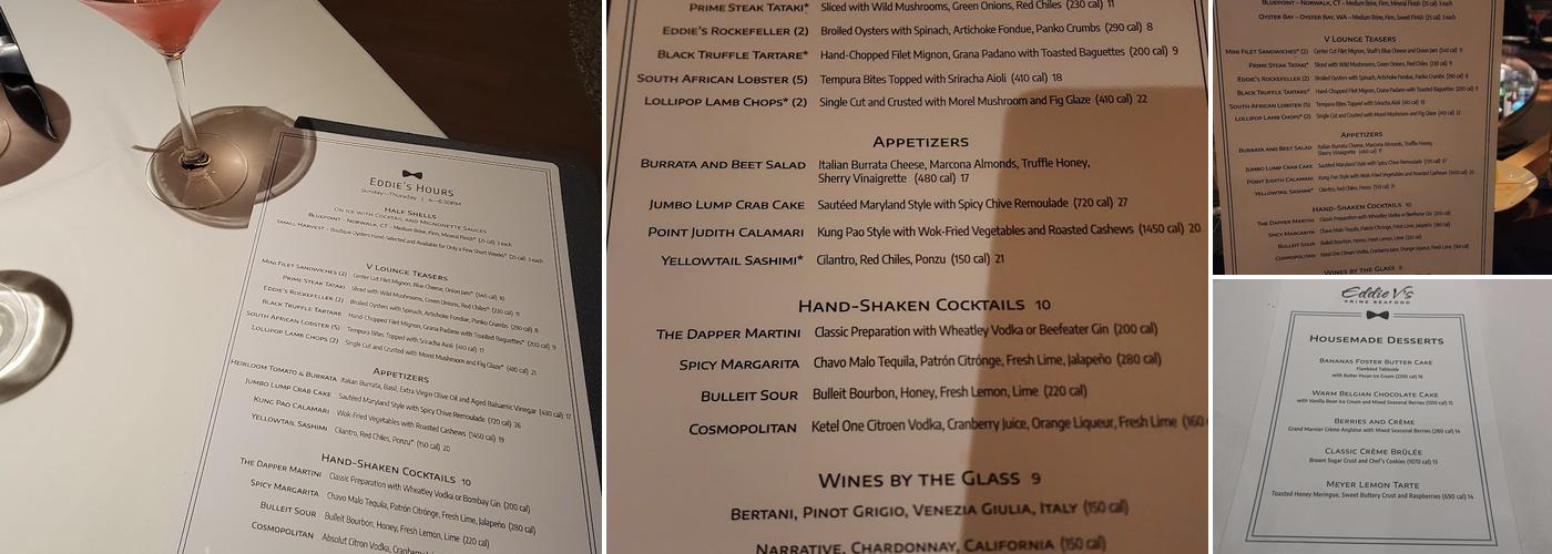 Eddie V's Prime Seafood Menu