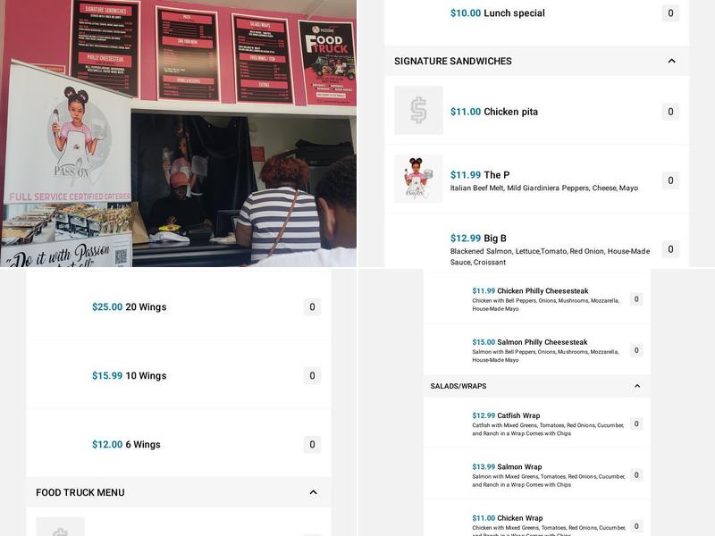 Passion T Catering LLC Menu