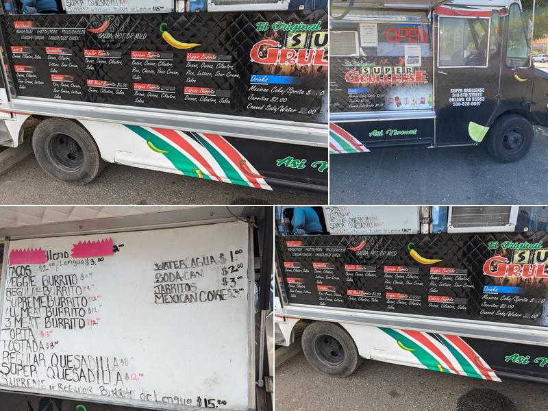 Super grullense taco truck Menu