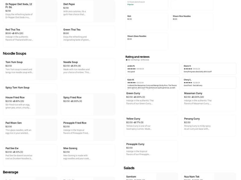 Thai Paradise 1 LLC Menu