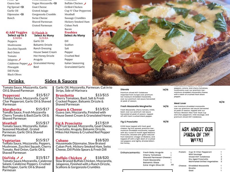 Pinsa Fire Menu