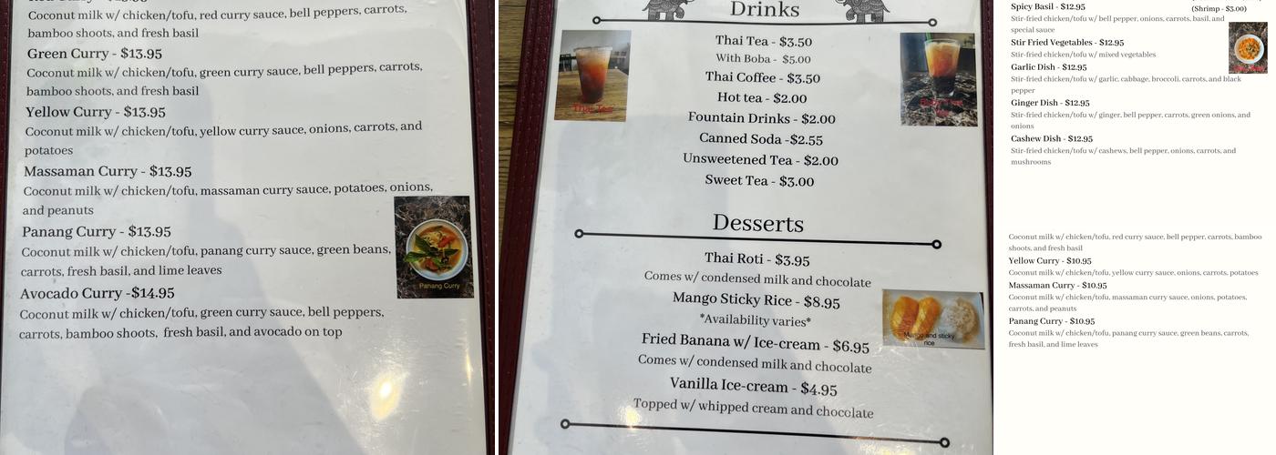 Somjai Thai Cuisine Menu