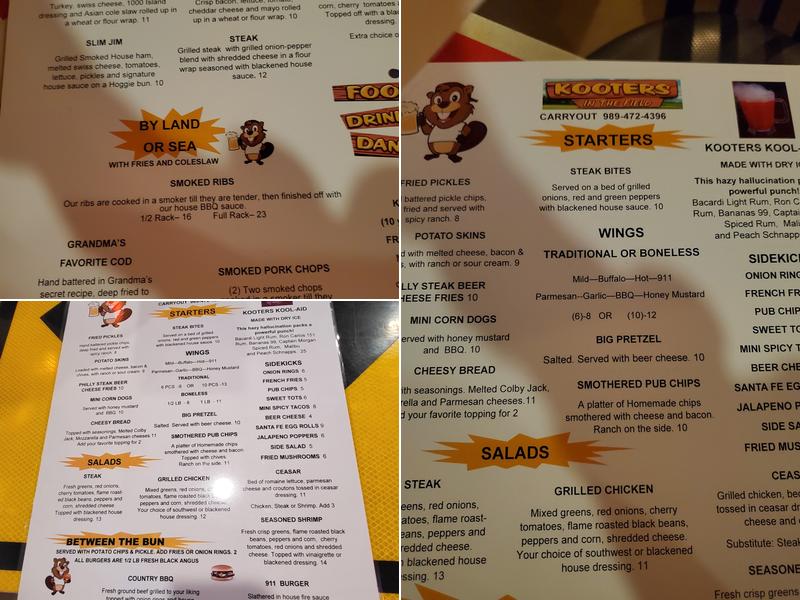 Kooters in the Field Menu