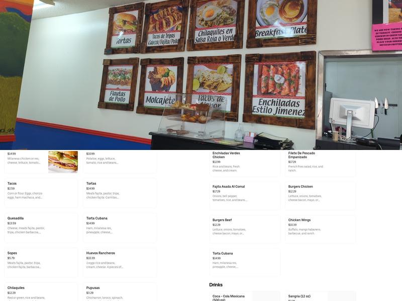 La Noria de Jimenez Menu