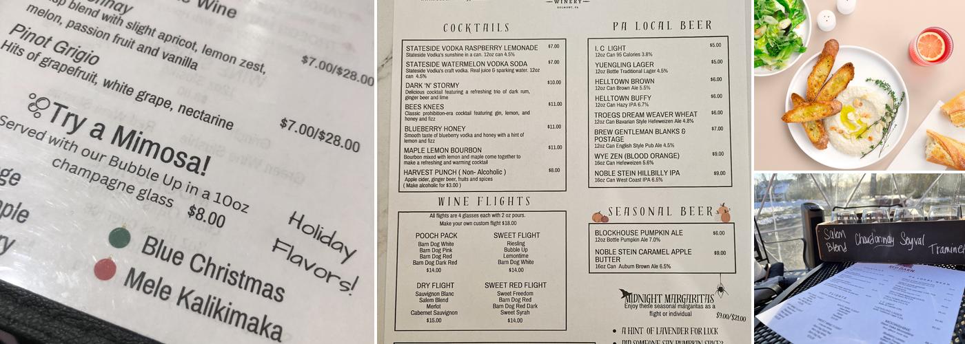 Red Barn Winery Menu