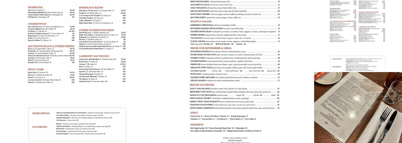 Caldero Menu