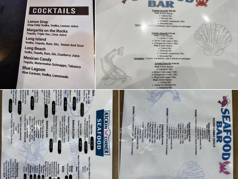 Kickin Corner Seafood & Daiquiri Menu
