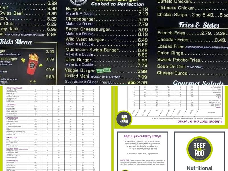 Beef-A-Roo Menu