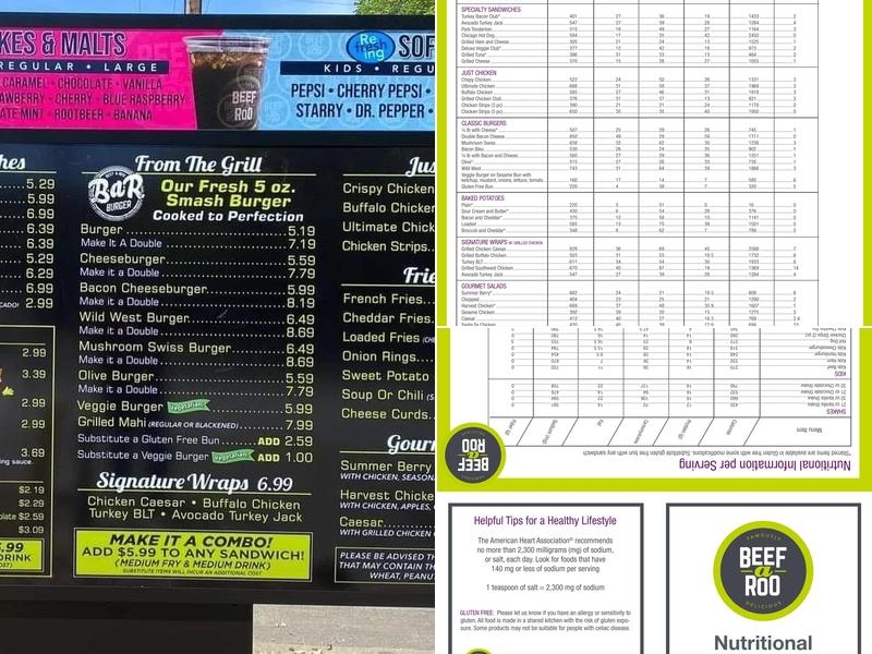 Beef-A-Roo Menu