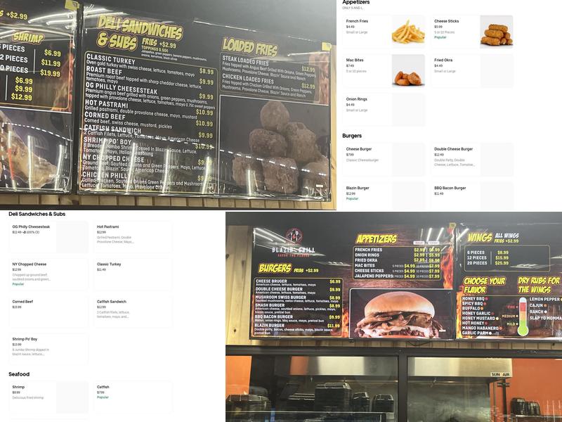 Blazin’ Grill Menu