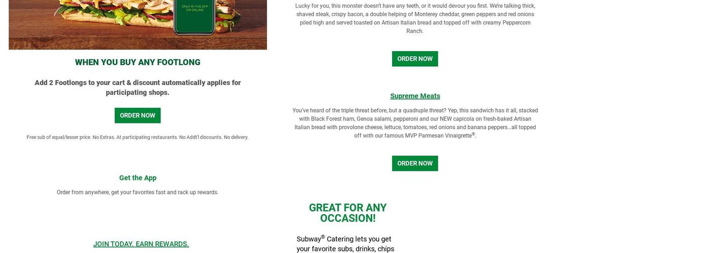 Subway Menu