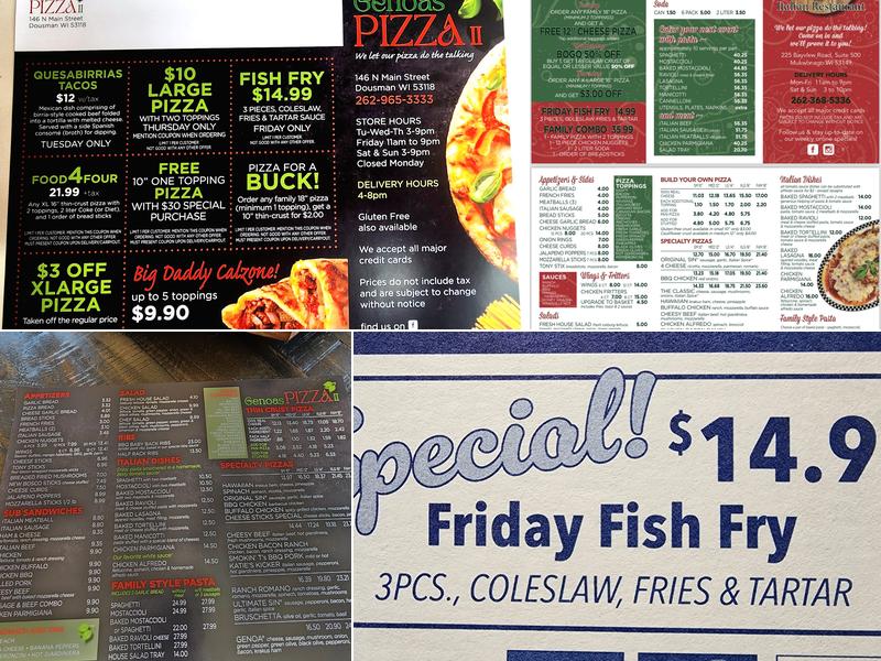 GENOA'S PIZZAS #2 LLC Menu