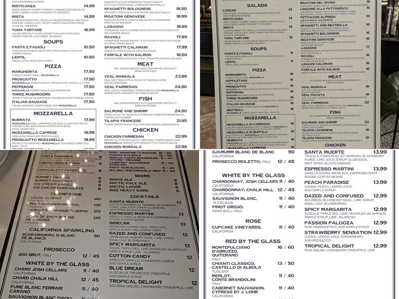 Mozzarella Bar Menu