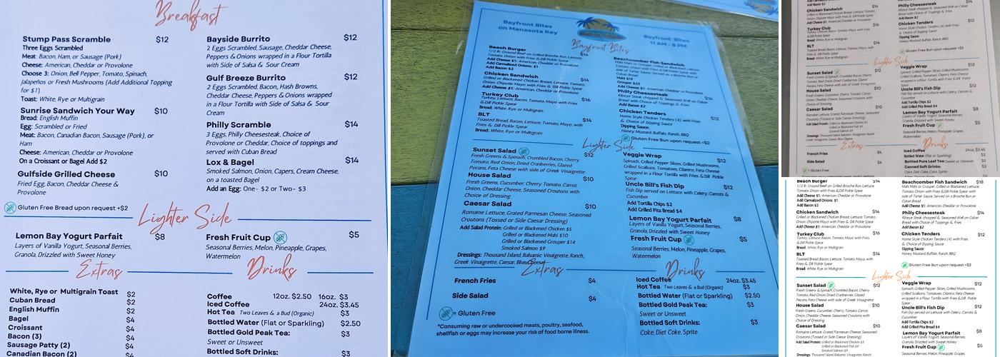 Beachcomber Trading Post Menu