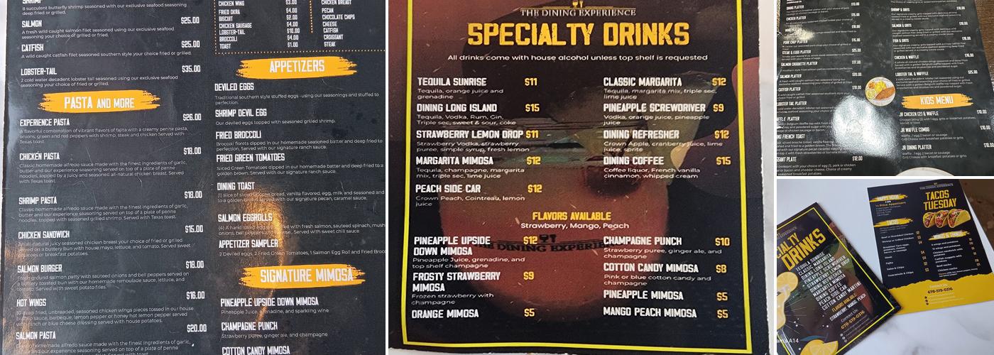 The Dining Experience Menu