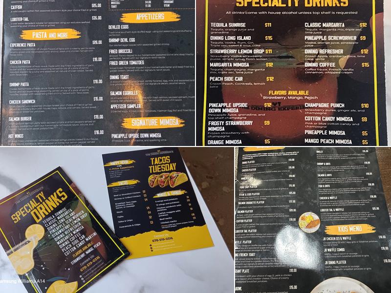 The Dining Experience Menu