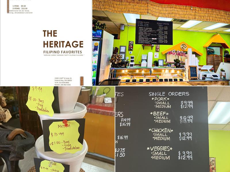 The Heritage- Filipino Favorites Menu