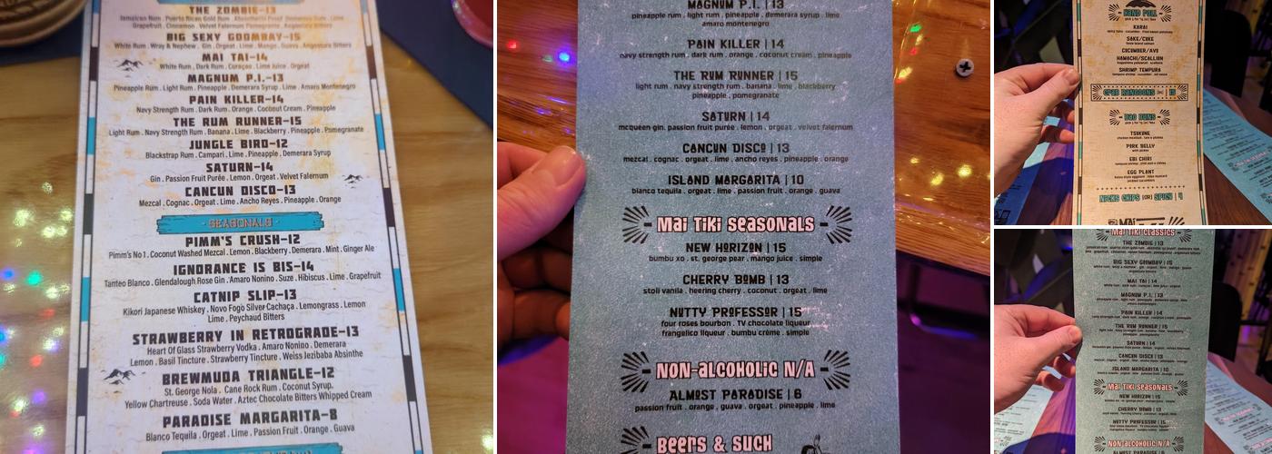 Mai Tiki Menu