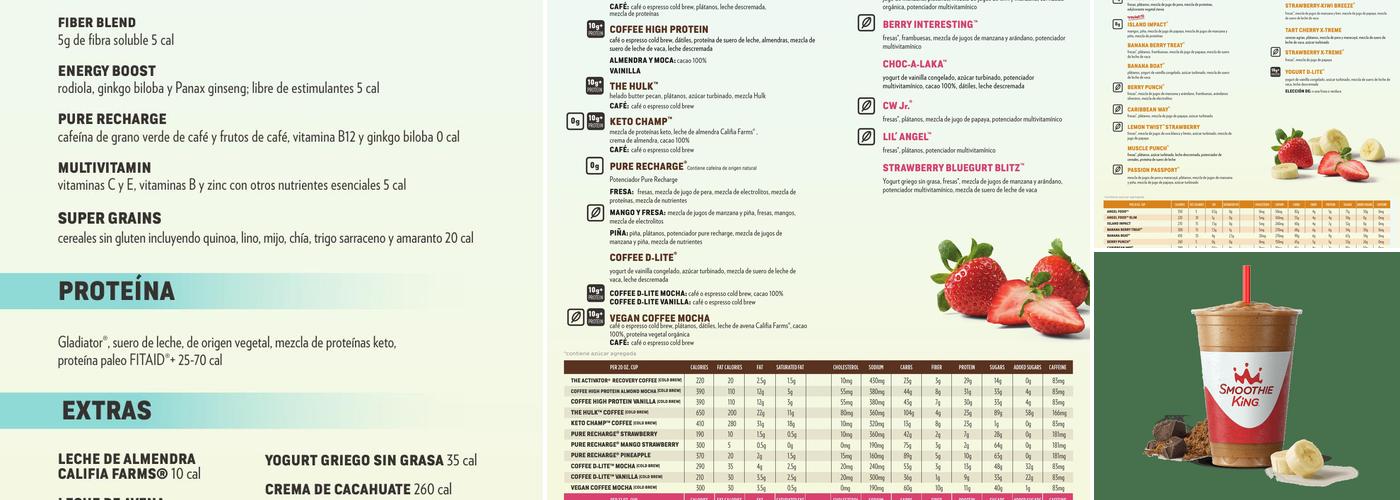 Smoothie King Menu