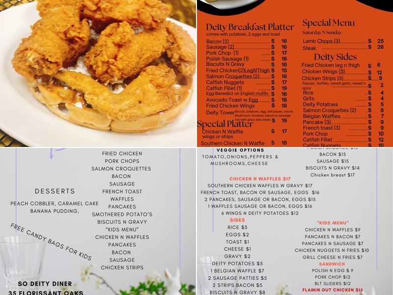 So Deity Diner Menu
