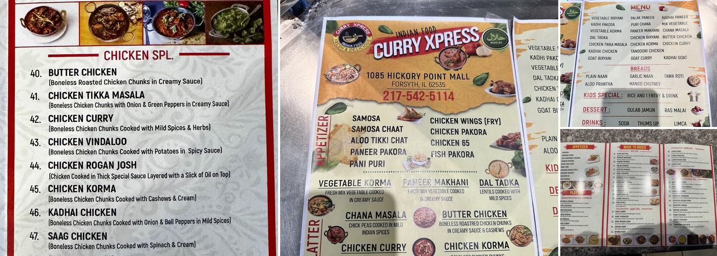 Curry Xpress Menu