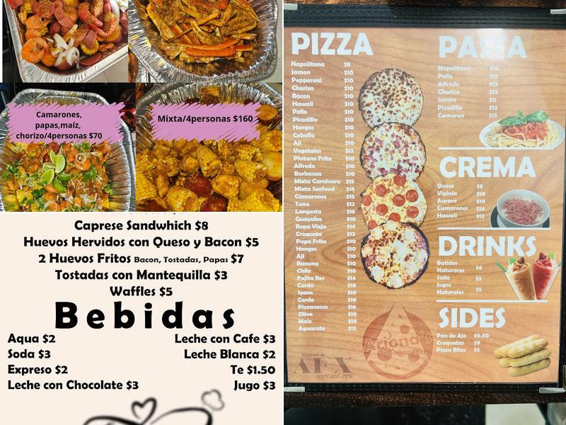 Arjona's Cuban Pizza Menu