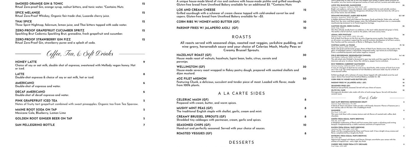 Maiden Menu