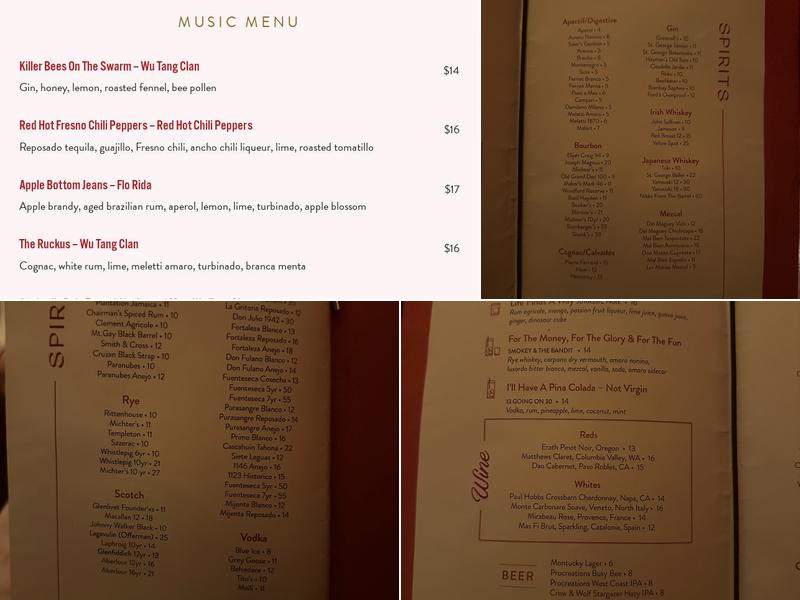 The Red Room Menu