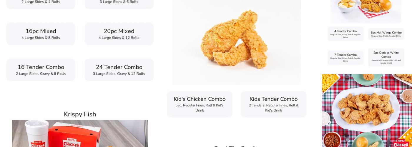 Hartz Chicken Buffet Menu